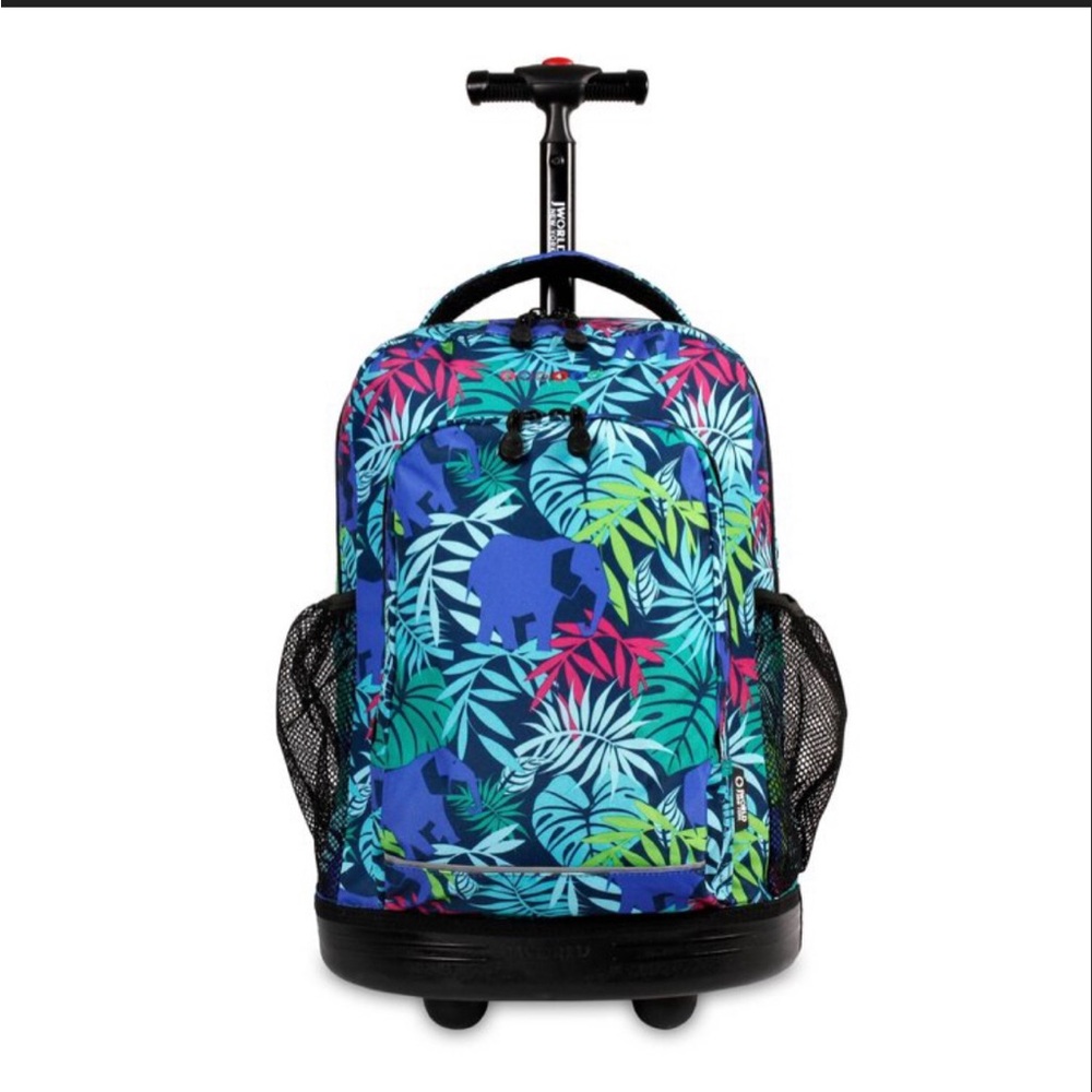 Kids Tropical Print Rolling Backpack JWorld